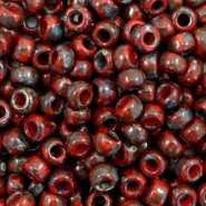 Miyuki seed beads 6/0 - Opaque picasso red 6-4513